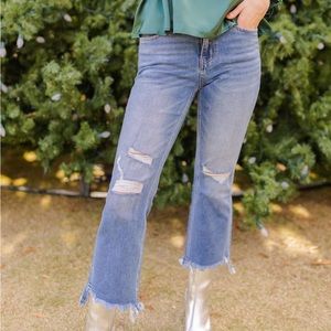 Cropped flare distressed jeans from Enchanted Boutique size 26- New without tags
